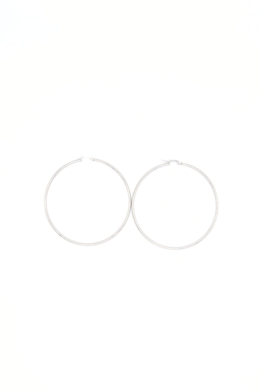 70mm Stainless Steel Statement Hoop Earrings laying flat