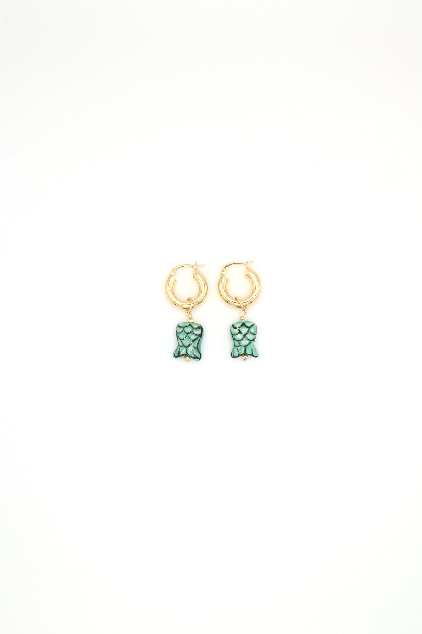 Statement gold earrings with mermaid tails – summer jewelry