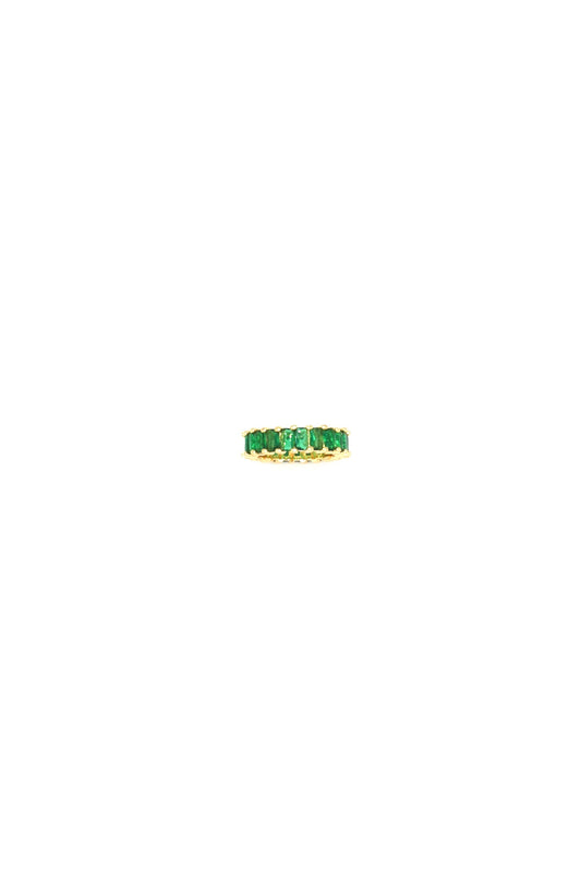 Elegant gold and green cubic zirconia ring for stacking or solo wear