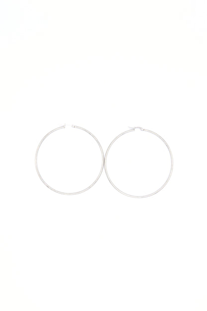 70mm Stainless Steel Statement Hoop Earrings laying flat