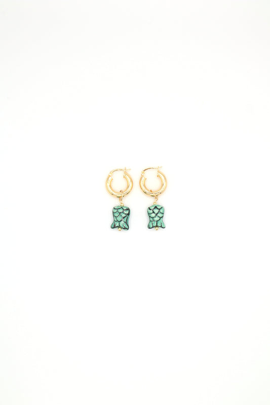 Statement gold earrings with mermaid tails – summer jewelry
