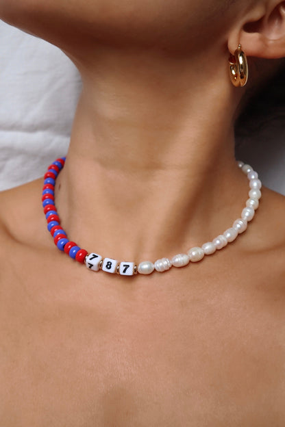 customizable-cube-numbers-freshwater-pearls-blue-red-glass-beads-necklace-lifestyle-photo-with-neck-model